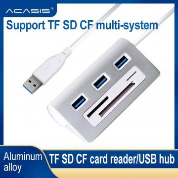 Ổ Cắm USB 3.0 Acasis, Đầu Đọc Thẻ Tốc Độ Cao Bằng Nhôm 3.0, Giao Diện Nguồn, Đầu Đọc Thẻ TF SD CF, Máy Tính Cá Nhân iMac Cho Macbook
