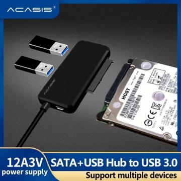 ACASIS Bộ chuyển đổi USB sang SATA, USB 3.0 sang SATA, Bộ điều hợp ổ cứng cho ổ cứng 2,5 / 3,5 inchSATA HDD SDD, CD / DVD ROM. với cáp bộ chuyển đổi 12V2APower UK / US / EU