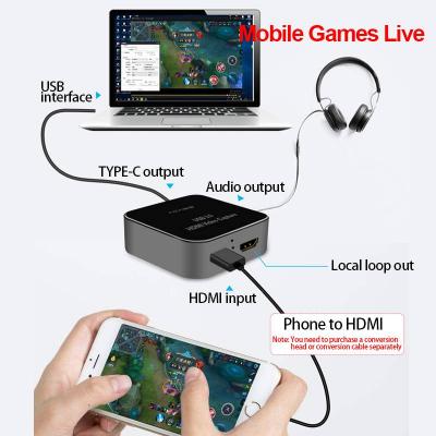 ACASIS HDMI to USB3.0 Video Capture Card Ghi HD 1080P 60fps Game Stream, Game Commentate qua Mic, Hỗ trợ Đầu vào / Đầu ra 4K 30P, dành cho PS4, Xbox One và Nintendo Switch ezcap266