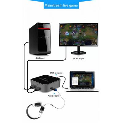 ACASIS HDMI to USB3.0 Video Capture Card Ghi HD 1080P 60fps Game Stream, Game Commentate qua Mic, Hỗ trợ Đầu vào / Đầu ra 4K 30P, dành cho PS4, Xbox One và Nintendo Switch ezcap266