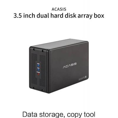 Acasis Disk Array Máy tính để bàn Hộp đĩa cứng di động 3,5 inch Tủ RAID Mảng USB 3.0 Giao diện dữ liệu Tủ đa lưu trữ bên ngoài hai đĩa