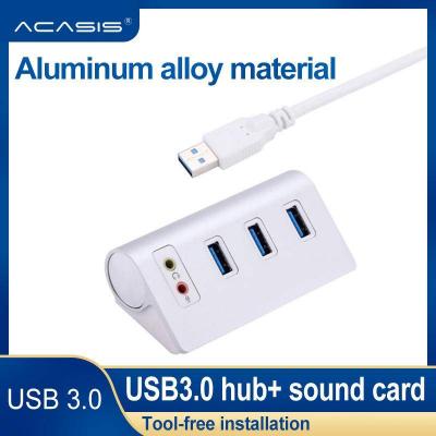 HUB Chia USB Hợp Kim Nhôm Acasis HS0047, Cổng USB 2.0 3.0 Tốc Độ Cao, 4 Cổng Có Micro Âm Thanh Cho Máy Tính Macbook